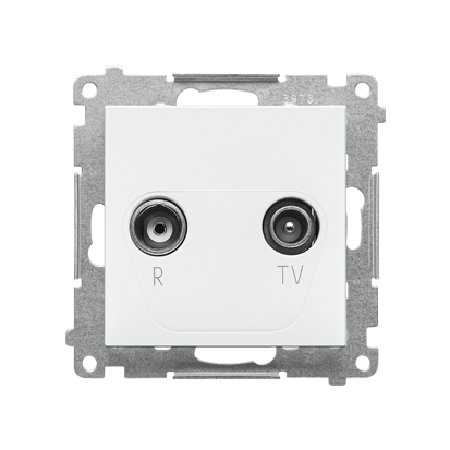 KONTAKT SIMON - Gniazdo antenowe R-TV przelotowe 10 dB (moduł). 1x Wejście: 5÷862 MHz; Biały mat Simon 55 - TAP10.01/111