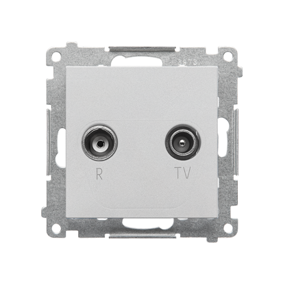 KONTAKT SIMON - Gniazdo antenowe R-TV przelotowe 10 dB (moduł). 1x Wejście: 5÷862 MHz; Aluminium mat Simon 55 - TAP10.01/143