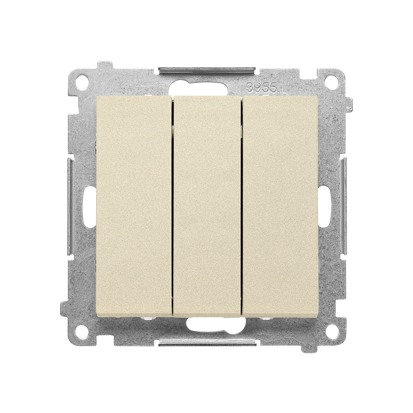 KONTAKT SIMON - Łącznik potrójny (moduł) 10 AX, 250 V~, szybkozłącza; Szampański mat Simon 55 - TW31.01/144
