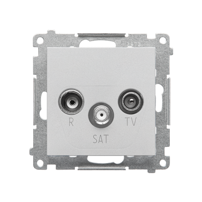 KONTAKT SIMON - Gniazdo antenowe R-TV-SAT przelotowe 7 dB (moduł). 1x Wejście: 5 MHz÷2,4 GHz; Aluminium mat Simon 55 - TASP.01/143