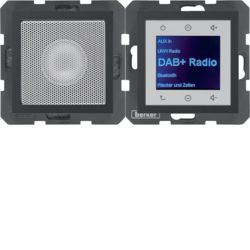 HAGER - B.x Radio Touch DAB+, Bluetooth z głośnikiem antracyt mat - 30801606