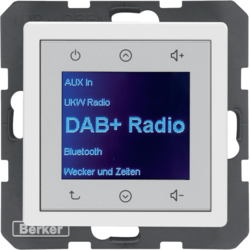 HAGER - Q.x Radio Touch DAB+, Bluetooth biały aksamit - 30846089