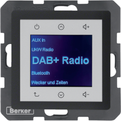 HAGER - Q.x Radio Touch DAB+, Bluetooth antracyt aksamit - 30846086