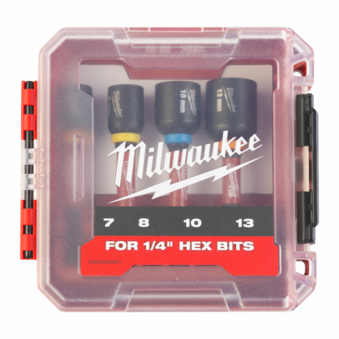 MILWAUKEE - ZESTAW NASADEK SZEŚCIOKĄTNYCH MILWAUKEE (O 7/8/10/13 mm) - 4932492445