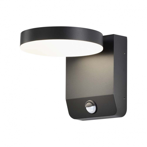 V-TAC - 17W Lampa ścienna LED z czujnikiem ruchu / Barwa:4000K / Obudowa: Czarna / Okrągła - 2957
