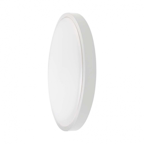 V-TAC - 18W Plafon LED / Średnica: 225mm / Barwa:4000K / Klosz: Okrągły mleczny biała ramka / IP44 - 7616