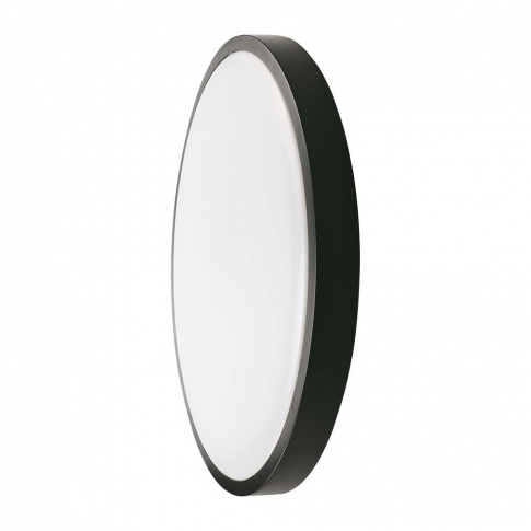 V-TAC - 18W Plafon LED / Średnica: 225mm / Barwa:6500K / Klosz: Okrągły mleczny czarna ramka / IP44 - 7635