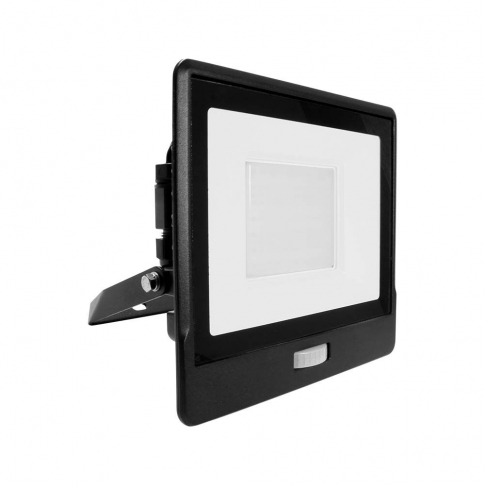 V-TAC - 50W Naświetlacz LED SMD z czujnikiem ruchu i mufą kablową / Chip SAMSUNG / Barwa:6500K / Obudowa: Czarna  - 20267