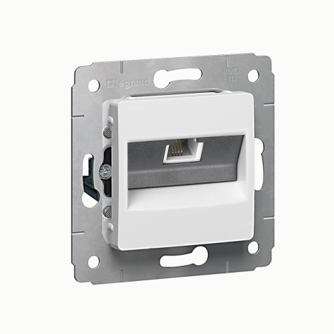 LEGRAND - GNIAZDO TELEFONICZNE POJEDYNCZE RJ11 IP2X BIAŁY CARIVA - 773638