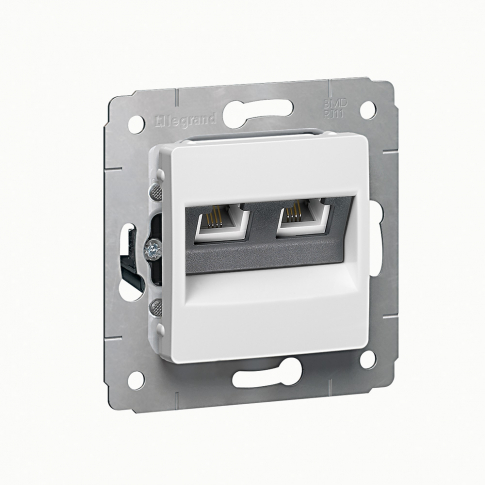 LEGRAND - GNIAZDO INTERNETOWE PODWÓJNE 2XRJ45 UTP KAT. 6 BIAŁY CARIVA - 773642
