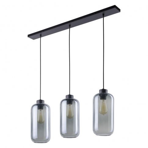 TK-LIGHTING SP. Z O.O. - MARCO GRAPHITE LAMPA WISZĄCA 3 PŁ LISTWA CZARNY - 2078