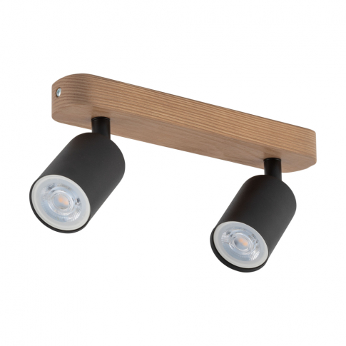 TK-LIGHTING SP. Z O.O. - TOP WOOD LAMPA SUFITOWA 2 PŁ CZARNY/DĄB - 3291