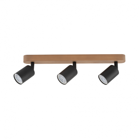 TK-LIGHTING SP. Z O.O. - TOP WOOD LAMPA SUFITOWA 3 PŁ CZARNY/DĄB - 3292