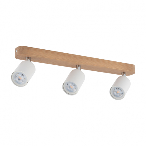 TK-LIGHTING SP. Z O.O. - TOP WOOD LAMPA SUFITOWA 3 PŁ BIAŁA/SOSNA - 3296