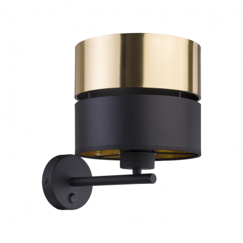 TK-LIGHTING SP. Z O.O. - HILTON BLACK/GOLD KINKIET 1 PŁ - 4344