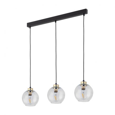 TK-LIGHTING SP. Z O.O. - DEVI TRANSPARENT LAMPA WISZĄCA 3 PŁ LISTWA - 4580