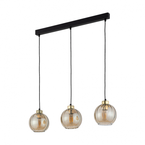 TK-LIGHTING SP. Z O.O. - DEVI AMBER LAMPA WISZĄCA 3 PŁ LISTWA - 4638