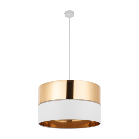 TK-LIGHTING SP. Z O.O. - HILTON WHITE/GOLD LAMPA WISZĄCA 1 PŁ - 4771