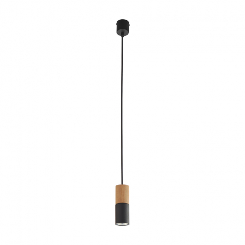 TK-LIGHTING SP. Z O.O. - ELIT BLACK/WOOD LAMPA WISZĄCA 1 PŁ - 6309