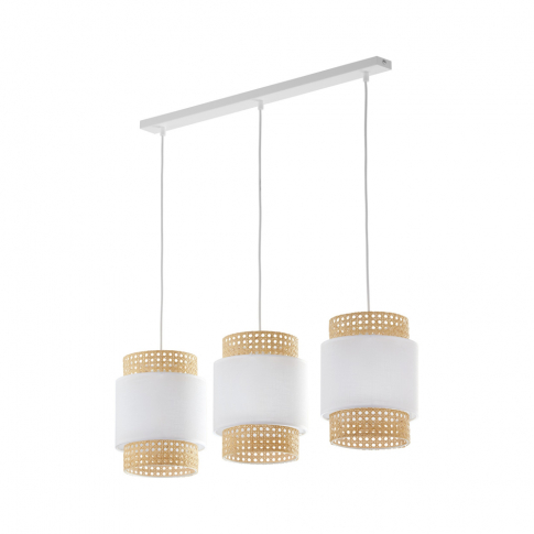 TK-LIGHTING SP. Z O.O. - BOHO WHITE LAMPA WISZĄCA 3 PŁ LISTWA - 6531