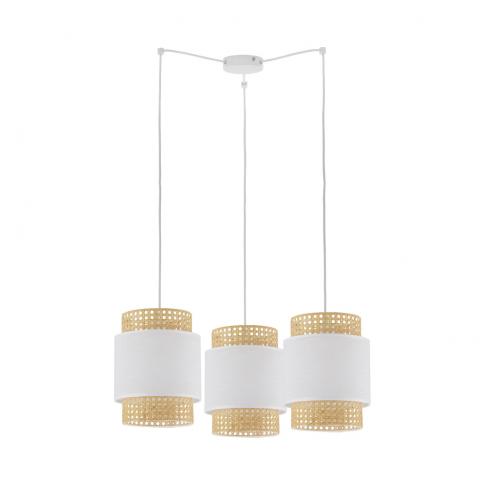 TK-LIGHTING SP. Z O.O. - BOHO WHITE LAMPA WISZĄCA 3 PŁ - 6537