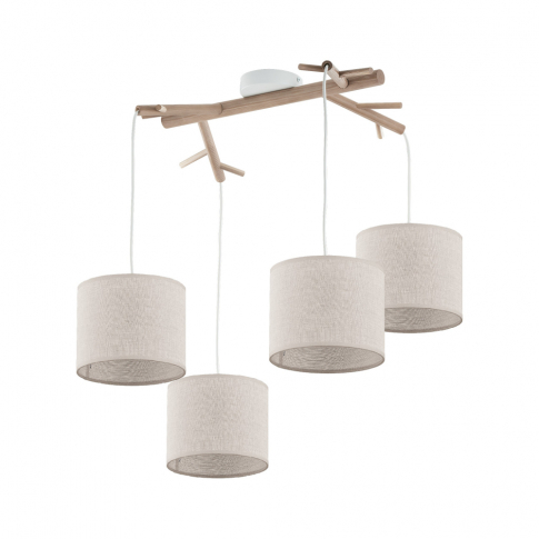 TK-LIGHTING SP. Z O.O. - ALBERO LINEN LAMPA WISZĄCA 4 PŁ  - 6557