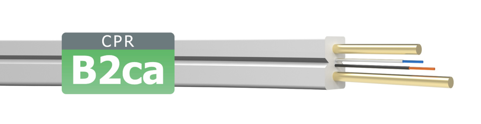 KP ELPIO - Kabel światłowodowy tcFTTH-2J SM 9/125 G.657A1, FRP, B2ca LSZH, biały (2km) - 26295