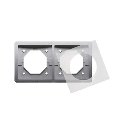 KONTAKT SIMON - Ramka 2-krotna do wersji bryzgoszczelnej IP44 z kompletem uszczelek; stal inox - BMR2B/21