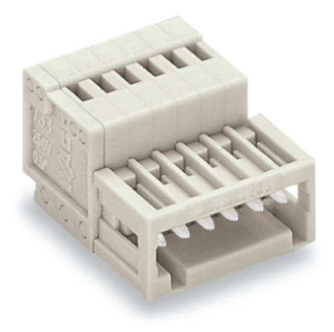 WAGO - GNIAZDO PINOWE RASTER 2,5MM 5-TOROWE JASNOSZARE. - 733-205