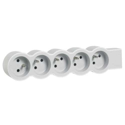 LEGRAND - PRZEDŁUŻACZ STANDARD 5X2P+Z BEZ PRZEWODU (WIELOGNIAZDOWY BLOK PRZENOSNY) BIAŁU JASNOSZARY HELMO - 049498