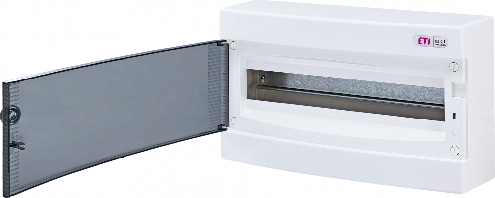 ETI - ROZDZIELNIA TWORZYWO NATYNKOWA IP40 1X18 MOD DRZWI TRANSPARENTNE ECT 1X18PT-S - 001101068