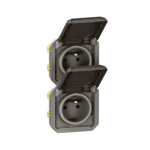 LEGRAND - GNIAZDO 2X2P+Z PIONOWE MECHANIZM 16 A - 250 V~ ANTRACYT PLEXO - 069843L