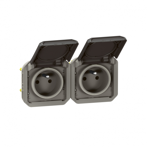LEGRAND - GNIAZDO 2X2P+Z POZIOME MECHANIZM 16 A - 250 V~ ANTRACYT PLEXO - 069842L