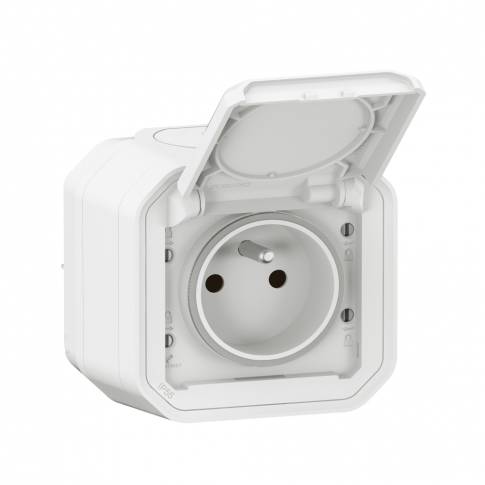 LEGRAND - GNIAZDO 2P+Z ZACISKI AUTO KOMPLET NATYNKOWY 16 A - 250 V~ BIAŁE PLEXO - 069781L