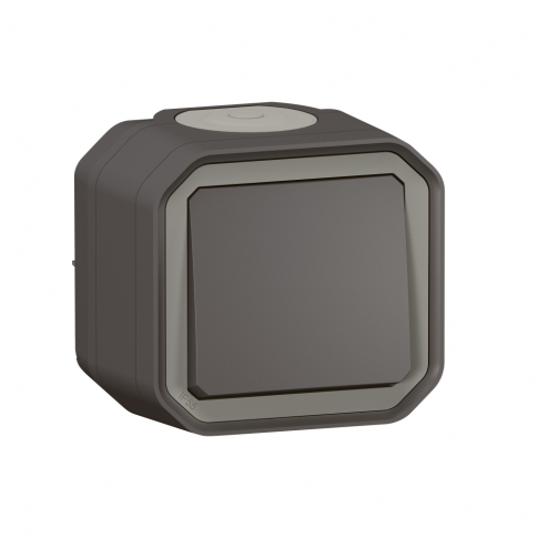 LEGRAND - ŁĄCZNIK SCHODOWY KOMPLET NATYNKOWY 10AX - 250 V~ ANTRACYT PLEXO - 069761L
