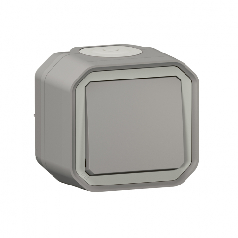 LEGRAND - ŁĄCZNIK SCHODOWY KOMPLET NATYNKOWY 10AX - 250 V~ SZARY PLEXO - 069711L