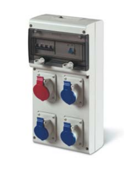 SCAME - ROZDZIELNIA BUDOWLANA GNIAZDA 2X16A/5P + 2X230V 11 MODUŁÓW IP44 - 632.1122