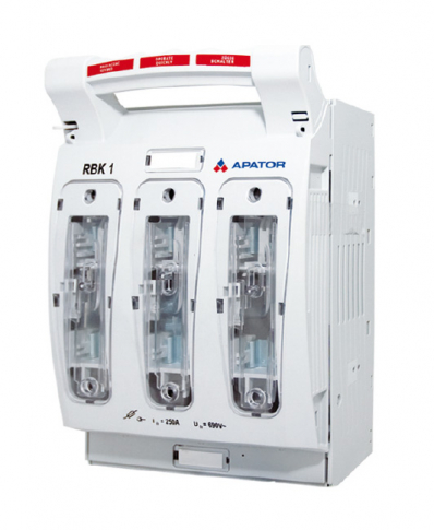APATOR - ROZŁĄCZNIK IZOLACYJNY 250A 3 BIEGUNY KASETOWY DO WKŁADEK NOŻOWYCH WT-1 RBK-1 - 63-811779-011
