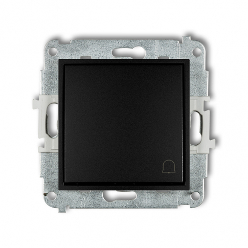 KARLIK - ŁĄCZNIK ZWIERNY DZWONEK IP 20 / IP 44, 10AX 250V~ CZARNY MAT MINI - 12MWP-4
