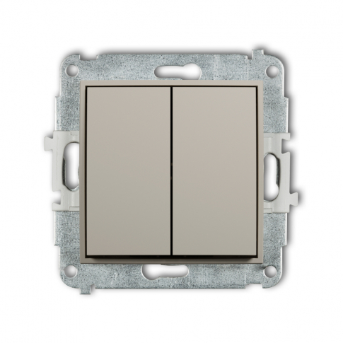 KARLIK - Mechanizm łącznika świecznikowego  podtynkowy IP 20 / IP 44, 10AX 250V~ MINI taupe - 60MWP-2