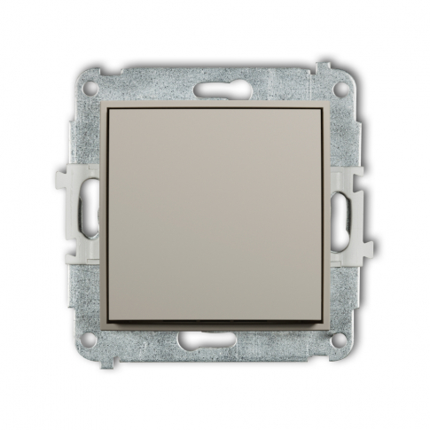 KARLIK - Mechanizm łącznika schodowego (jeden klawisz bez piktogramu) podtynkowy IP 20 / IP 44, 10AX 250V~ MINI taupe - 60MWP-3.1