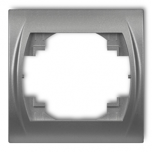 KARLIK - LOGO; Ramka pozioma pojedyncza srebrny metalik - 7LRH-1
