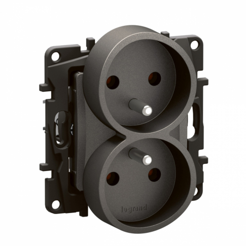 LEGRAND - NOWE NILOE - GN. 2X2P+Z, BP DO RAMEK WIELOKROTNYCH, ZAC. ŚR 16A - 250 V~ STALOWE - NP3111MG