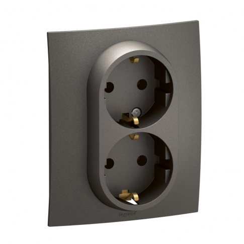 LEGRAND - NOWE NILOE - GNIAZDO SCHUKO 2X2P+Z MONOBLOK ZACISKI ŚRUBOWE 16A - 250V~  STALOWE - NP3131MG