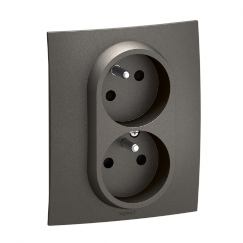 LEGRAND - NOWE NILOE - GN CZESKIE 2X2P+Z Z PRZESŁONĄ ZAC ŚRUBOWE KOMPLET 16A-250V~ STALOWE - NP3114MG