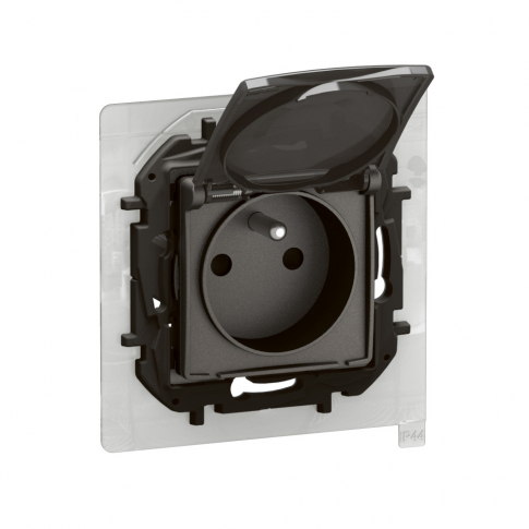 LEGRAND - NOWE NILOE - GN 2P+Z Z PRZESŁONĄ IP44 ZACISKI AUTOMATYCZNE 16A-250V~ STALOWE - NP3108MG