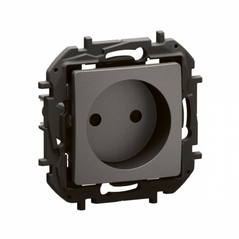 LEGRAND - NOWE NILOE - GNIAZDO SCHUKO 2P Z PRZESŁONĄ, ZACISKI ŚRUBOWE 16A -250V~  STALOWE - NP3199MG