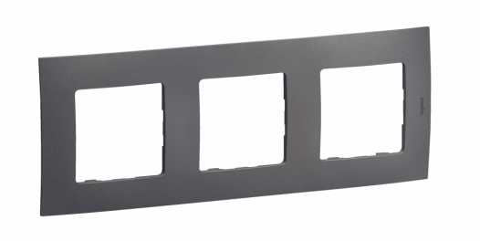 LEGRAND - NOWE NILOE - RAMKA POTRÓJNA STALOWA (MEDIUM GREY) - NP113MG