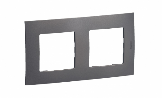 LEGRAND - NOWE NILOE - RAMKA PODWÓJNA STALOWA (MEDIUM GREY) - NP112MG