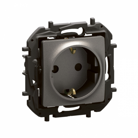 LEGRAND - NOWE NILOE - GN SCHUKO 2P+Z PRZESŁONA ZACISKI AUTOMATYCZNE 16A - 250V~ STALOWE - NP3120MG